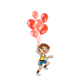 小孩拿气球
