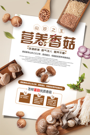 大气创意营养香菇促销海报