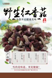 创意字体野生香菇促销海报