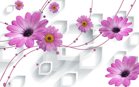 3D花背景墙