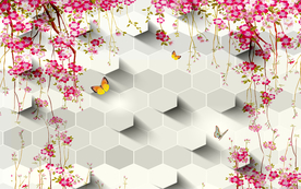 3D花背景墙