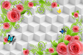 3D花背景墙