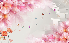 3D花背景墙