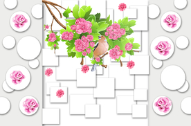 3D花背景墙