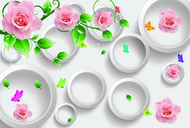 3D花背景墙