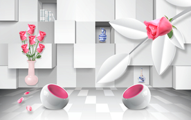 3D花背景墙