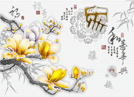 3D花背景墙