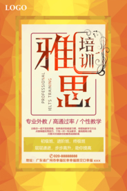 雅思培训专业外教招生海报