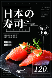 日本寿司美食活动宣传海报素材