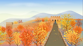 手绘古代建筑图片