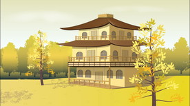 手绘古代建筑图片