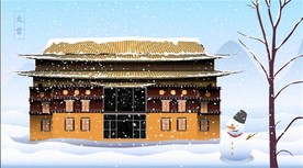 手绘古代建筑图片