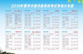 蓝色展板 考场分布图 学校展板