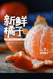 新鲜橘子水果活动海报素材