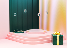 粉色立体几何背景