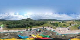 大连铭湖牧场水寨全景图