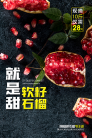 石榴水果活动宣传海报素材