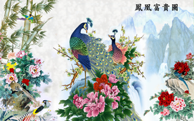 花鸟背景墙