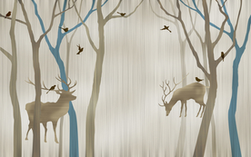 麋鹿背景墙