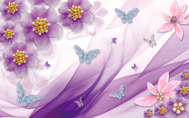 珠宝花卉背景墙