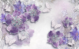 珠宝花卉背景墙