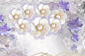 珠宝花卉背景墙