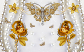 珠宝花卉背景墙