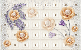 珠宝花卉背景墙