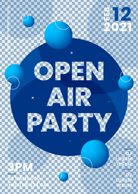 露天派对海报 POP模板矢量