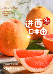 进口西柚水果活动宣传海报