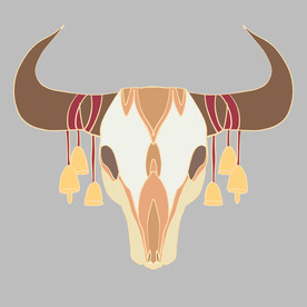 牛头骨头复古装饰背景素材
