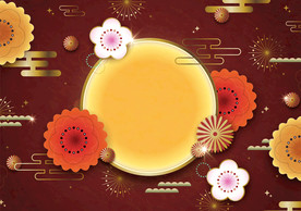 月满中秋复古传统背景素材