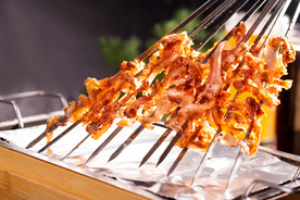 串串麻辣烫美食食材背景素材