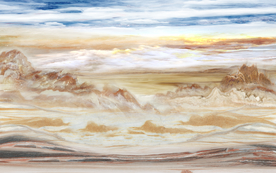 石纹山水背景墙