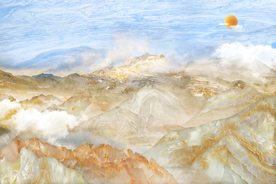 石纹山水背景墙