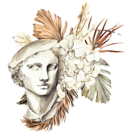 北欧小清新水彩植物图案