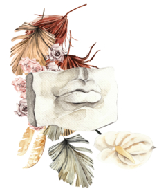 北欧小清新水彩植物图案