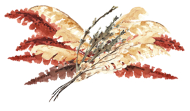 北欧小清新水彩植物图案