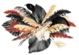 北欧小清新水彩植物图案