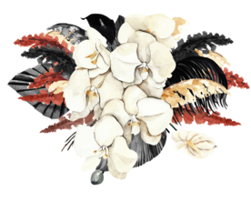 北欧小清新水彩植物图案