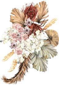 北欧小清新水彩植物图案