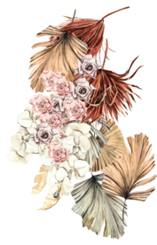 北欧小清新水彩植物图案