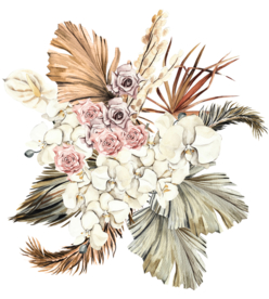 北欧小清新水彩植物图案