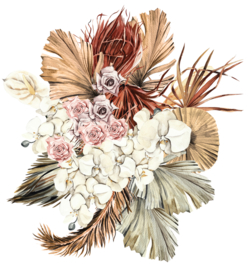 北欧小清新水彩植物图案