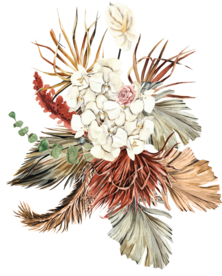 北欧小清新水彩植物图案