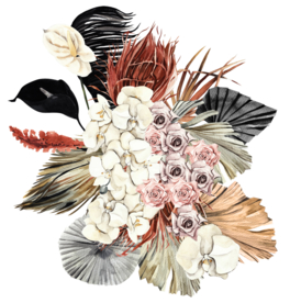 北欧小清新水彩植物图案