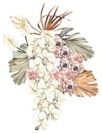 北欧小清新水彩植物图案