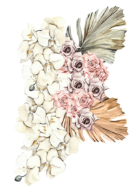 北欧小清新水彩植物图案