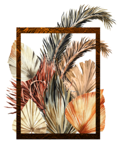 北欧小清新水彩植物图案