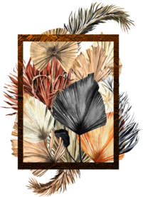 北欧小清新水彩植物图案